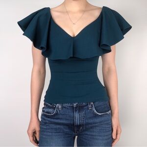 Unique Vintage‎ Frenchie Off Shoulder Ruffle Knit Top Size XS